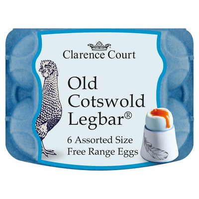 Clarence Court Cotswold Legbar Free Range Blue Mixed Size Eggs 6 Pack 300g