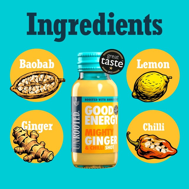 Unrooted Ginger Chilli Baobab health shot 60ml (British brand)