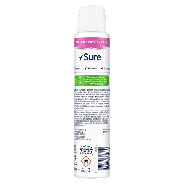 Sure Women Invisible Pure deodorant spray 200ml (British brand)
