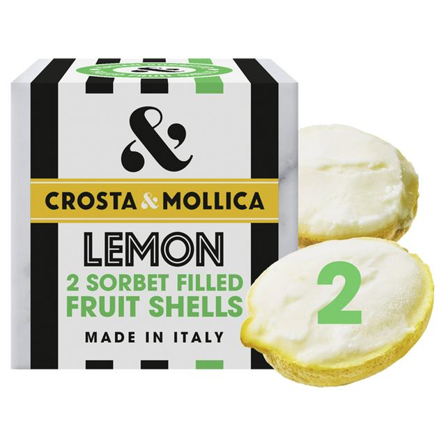 Crosta Mollica Lemon Sorbet Filled Fruit Shells x2 150g