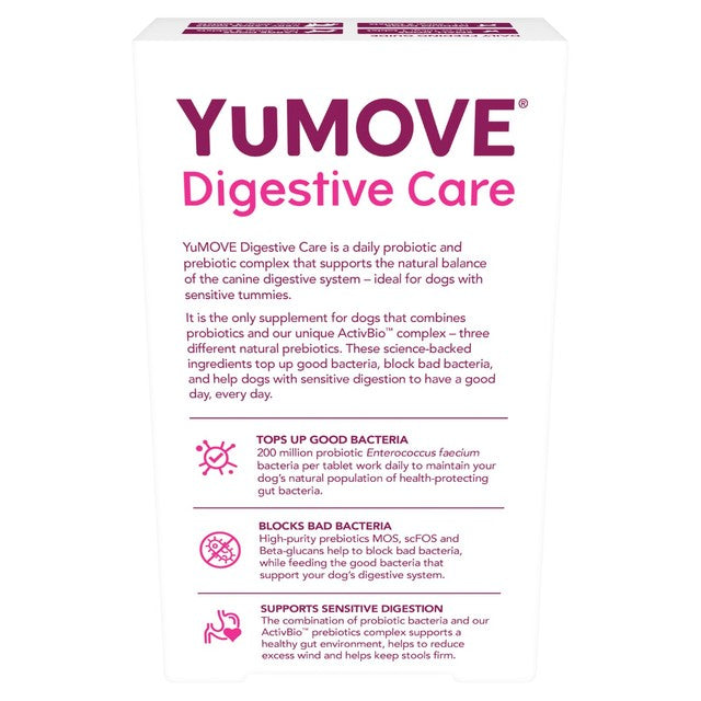 YuMOVE digestive support pre and probiotic for dogs (British brand)