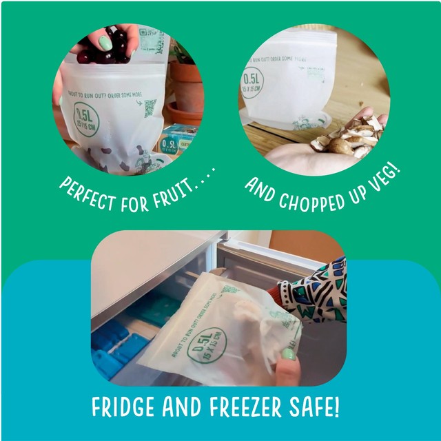 Eco Green Living small compostable resealable bags 0.5L - British product