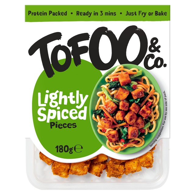 The Tofoo Co marinated lightly spiced tofu pieces 180g (British brand)