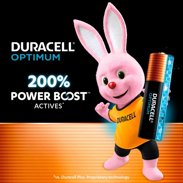 Duracell Optimum AA alkaline batteries 4 pack - British product