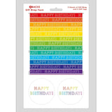 Abacus rainbow stripe gift wrap 50x70cm, imported from the UK