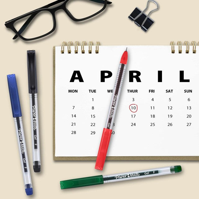 Paper Mate gel pens black 4-pack, imported from the UK