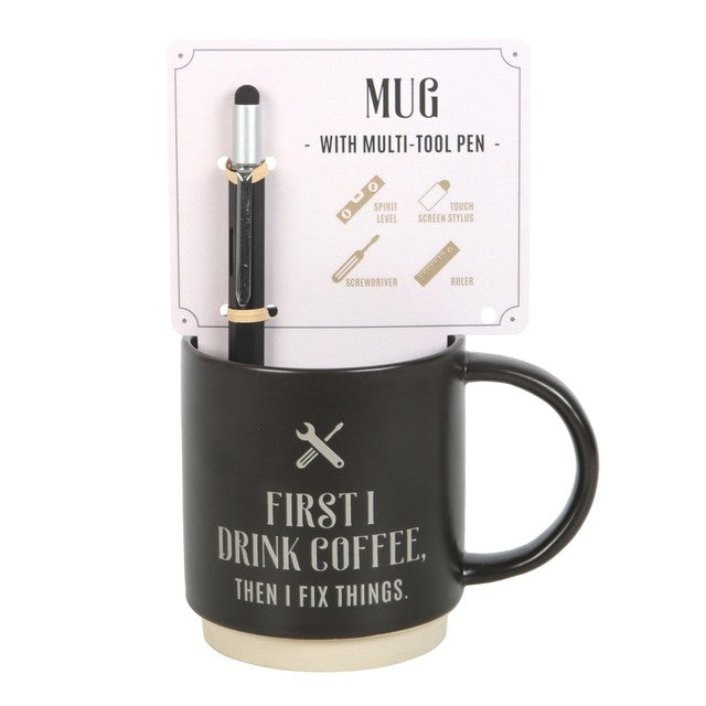 Something Different coffee mug and multi-tool pen gift set 500ml - British product