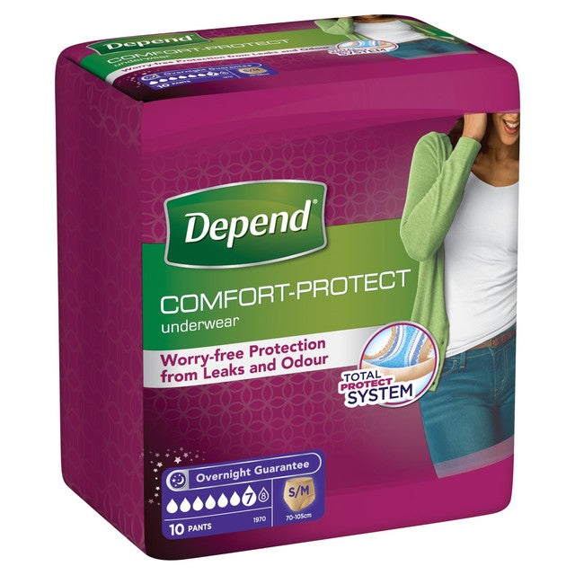 Depend Comfort Protect incontinence pants S/M for women - British product