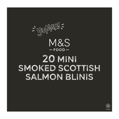 M&S M&S Scottish Mini Smoked Salmon Blinis Party Appetisers 400g- Buy online at McGrocer
