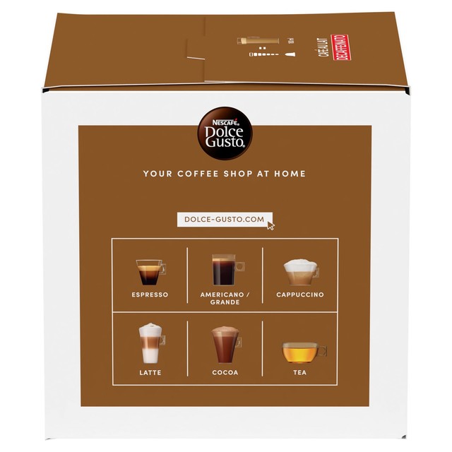 Dolce Gusto cafe au lait decaf coffee capsules 16 pack - British product
