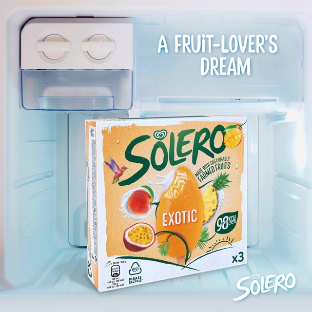 Wall's Solero Exotic ice cream sticks 3 x 90ml (British brand)