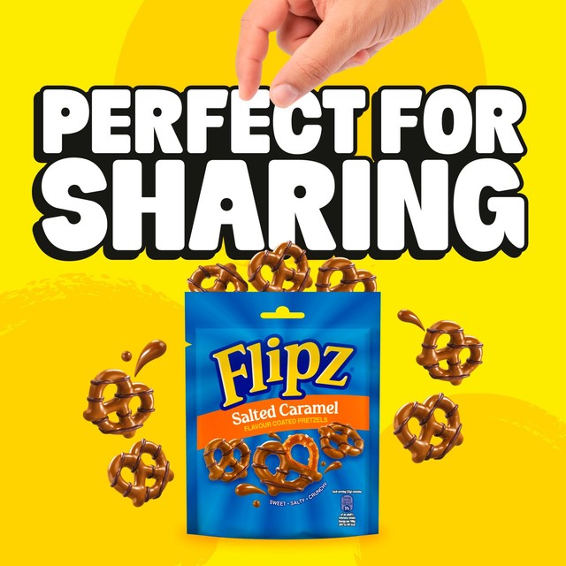 Flipz salted caramel flavour coated pretzels 90g - British product