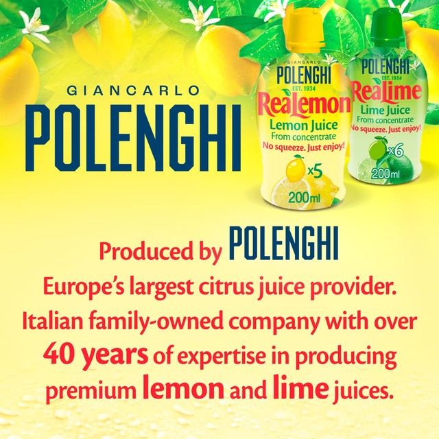 ReaLime lime juice from concentrate 200ml bottle, imported from the UK