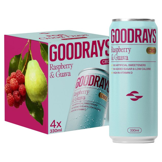 Goodrays Raspberry & Guava CBD drink 4 x 250ml, UK version