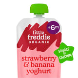 M&S Little Freddie Organic Strawberry & Banana Yoghurt Baby Food Pouch 100g- Buy online at McGrocer