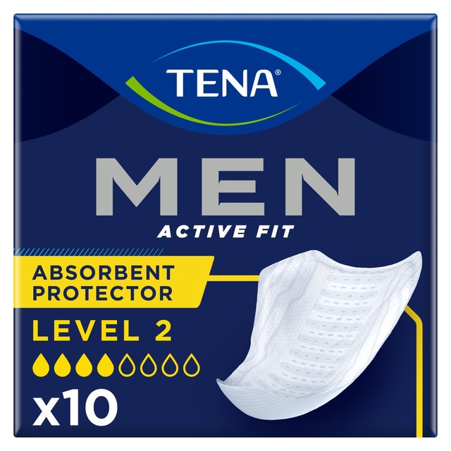 TENA Men Level 2 Incontinence Absorbent Protectors 10 Pack (British brand)