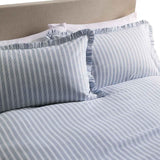 M&S striped ruffle bedding super king blue mix - British product