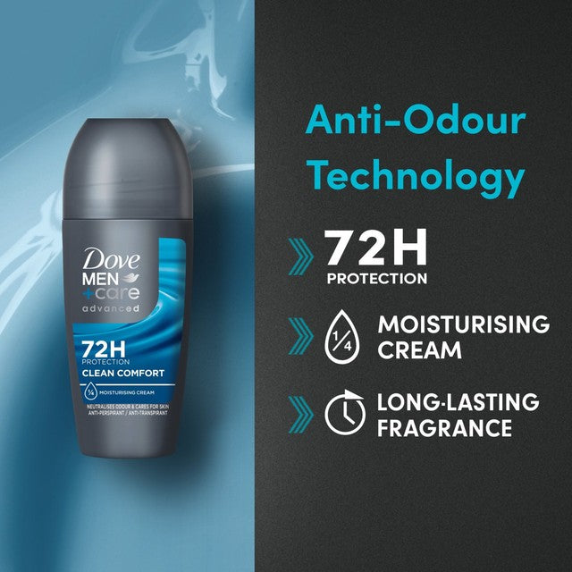 Dove Men+Care antiperspirant deodorant roll on Clean Comfort 50ml - British product