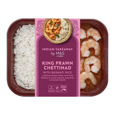 M&S King Prawn Chettinad Curry with Basmati Rice Ready Meal 400g
