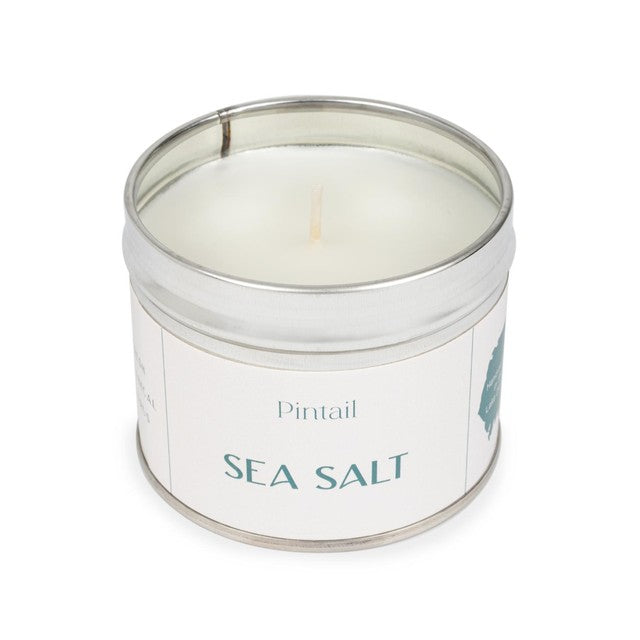 Pintail sea salt tin candle 225g, imported from the UK