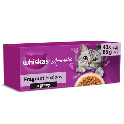 M&S Whiskas 1+ Aromatic Fusion in Gravy Wet Cat Food Pouches 40 x 85g- Buy online at McGrocer