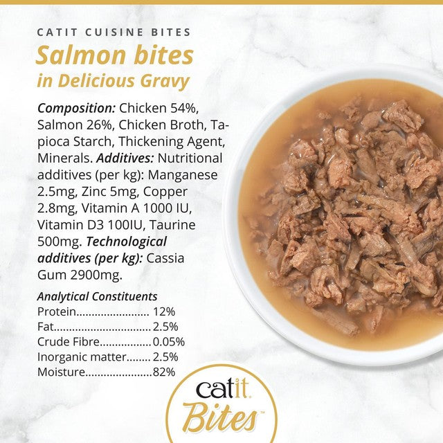 Catit Cuisine Bites Salmon cat food in gravy (British brand)