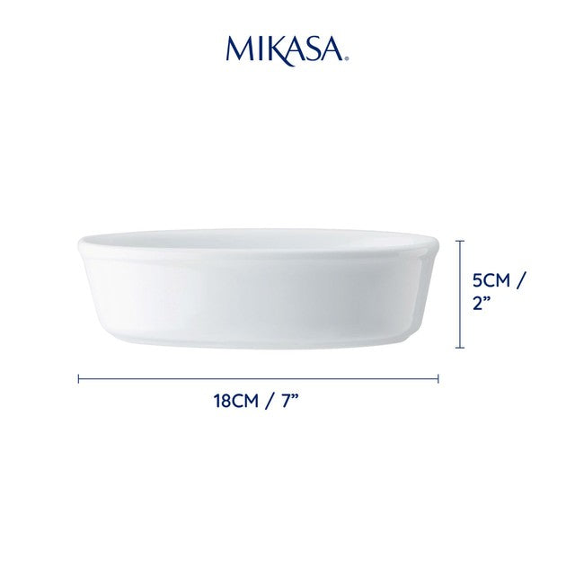 Mikasa Chalk Porcelain Oval Pie Dish 500ml, imported from the UK