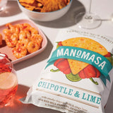 Manomasa Chipotle & Lime tortilla chips 140g, imported from the UK