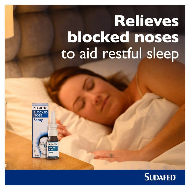 Sudafed blocked nose relief nasal spray 15ml (British brand)