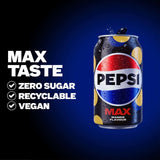 Pepsi Max Mango cola drink 8x330ml cans, imported from the UK