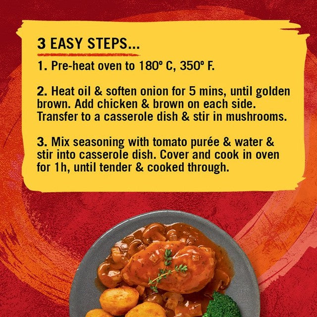 Schwartz Chicken Chasseur recipe mix 40g (British brand)