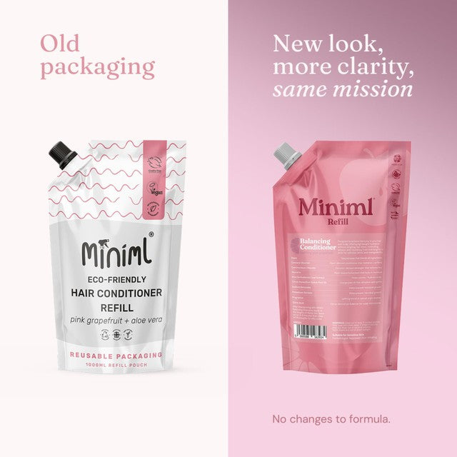 Miniml hair conditioner Pink Grapefruit & Aloe Vera 1L, imported from the UK
