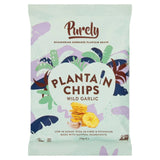 Purely plantain chips wild garlic 75g, imported from the UK