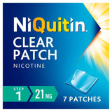 Patch Clair NiQuitin CQ 21 mg Étape 1, importé du Royaume-Uni