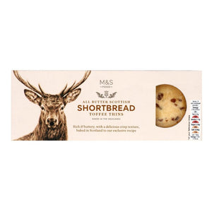 M&S Scottish All Butter Toffee Shortbread Thins Biscuits 180g