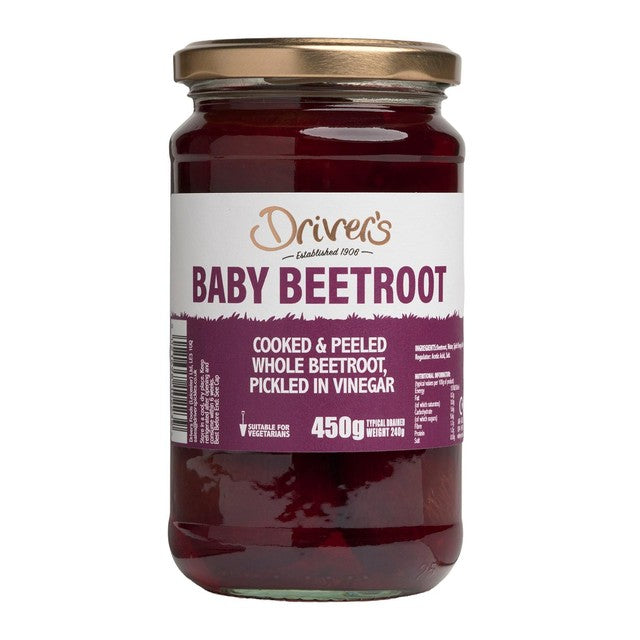 Drivers Whole Pickled Beetroot, imported from the UK