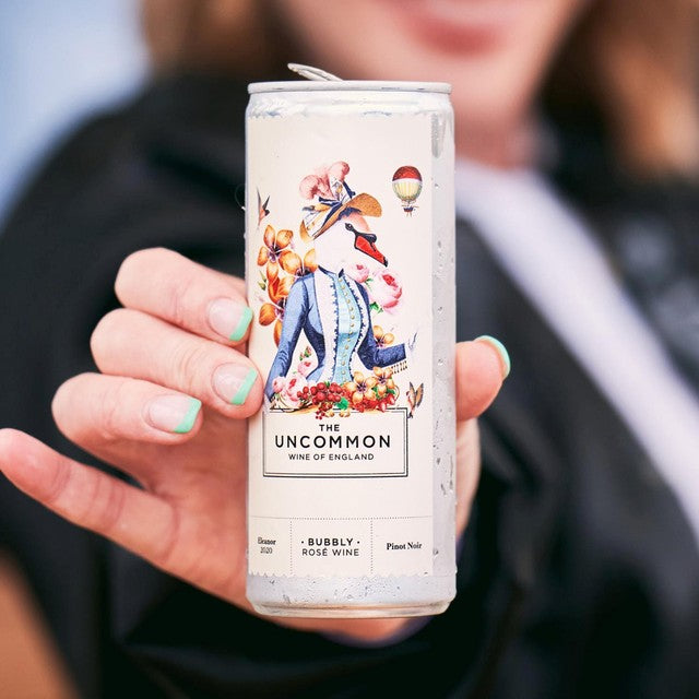 The Uncommon English Bubbly Rosé sparkling wine 4x250ml cans (British brand)