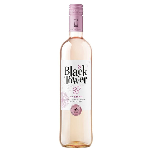 Black Tower B Rose low alcohol wine 75cl - British product