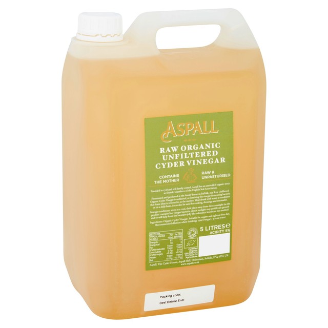 Aspall Raw Organic Unfiltered Cyder Vinegar 5L - British product