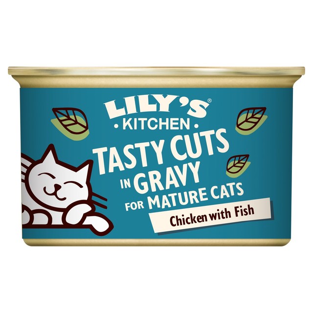 Lily's Kitchen chicken and fish cat food for mature cats 85g can, UK version