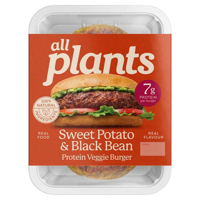 M&S Plants Sweet Potato, Black Bean & Chipotle Protein Veggie Burger 2 x 180g- Buy online at McGrocer