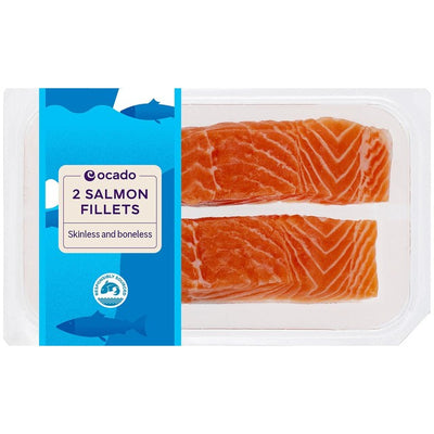 Ocado Skinless Salmon Mid Tail Fillets 2 Pack 240g