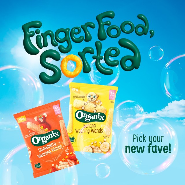 Organix strawberry baby puffs 25g, imported from the UK