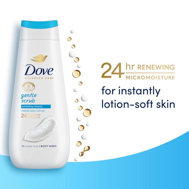 Dove Gentle Scrub Advanced Care Body Wash 225ml - British product