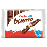 M&S Kinder Bueno Milk Chocolate & Hazelnut Chocolate Biscuit Bars 3 x 43g- Buy online at McGrocer