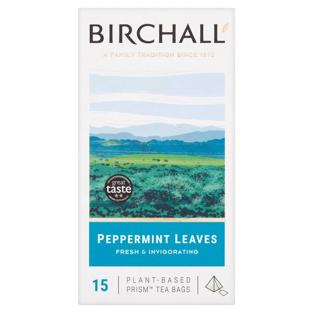 Birchall peppermint leaves tea bags 15 per pack - British product