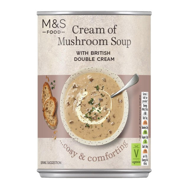 M&S Cream of Mushroom Soup 400g, imported from the UK