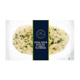 M&S extra virgin olive oil and garlic flatbread 220g, imported from the UK
