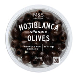 M&S pitted black olives in rapeseed oil 154g, imported from the UK