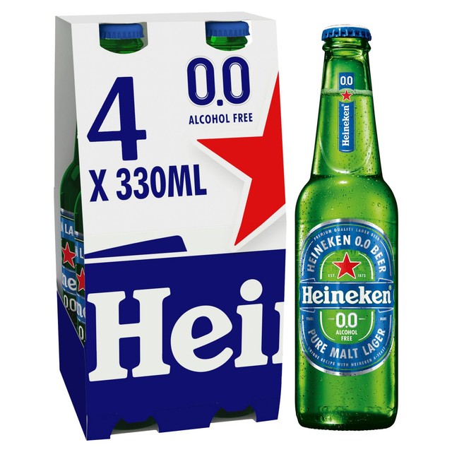 Heineken 0.0 Alcohol Free Beer 4x330ml, UK version